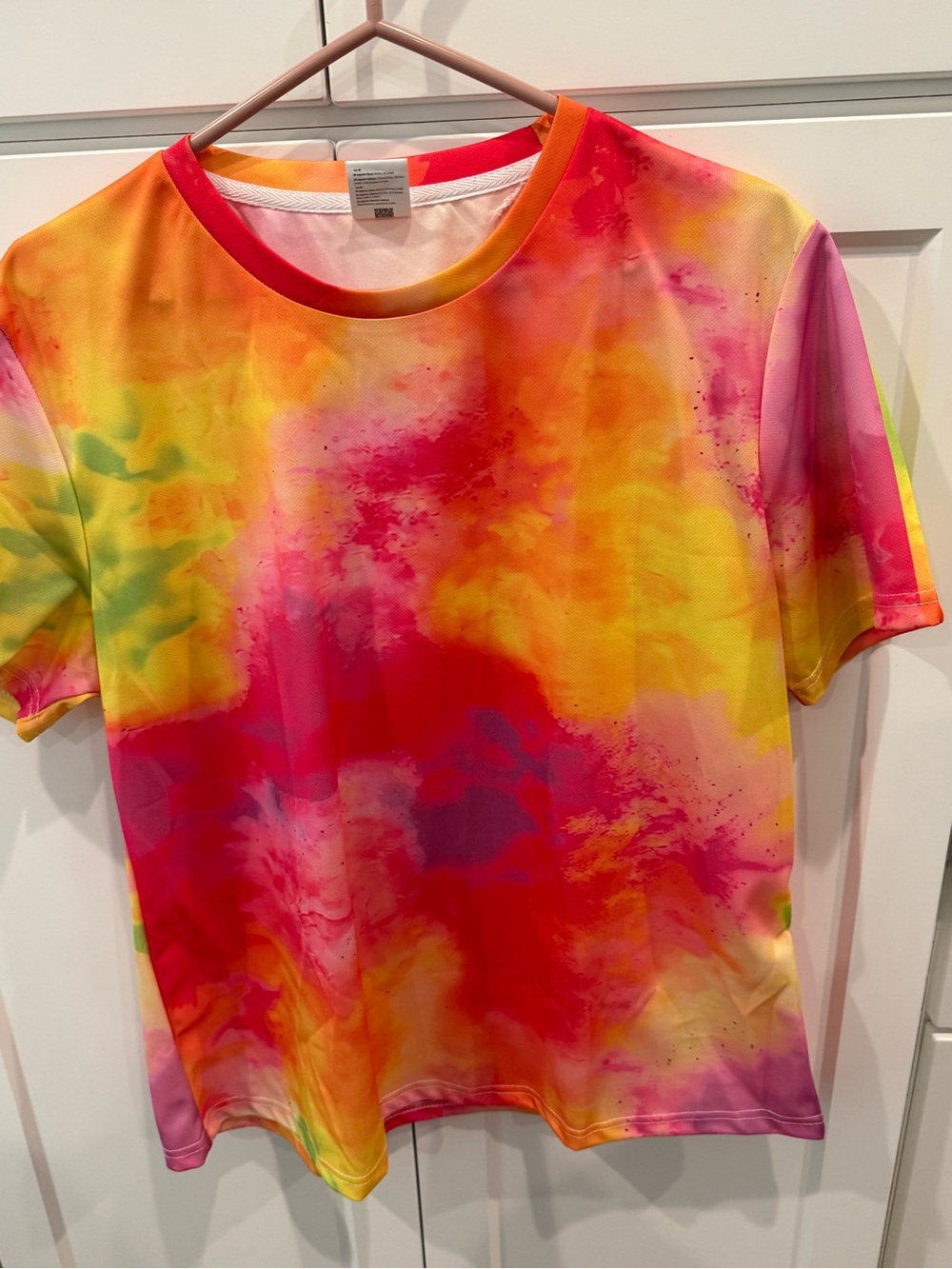 Kids Tie-Dye Short Sleeve Tee - Vibrant Pink & Yellow